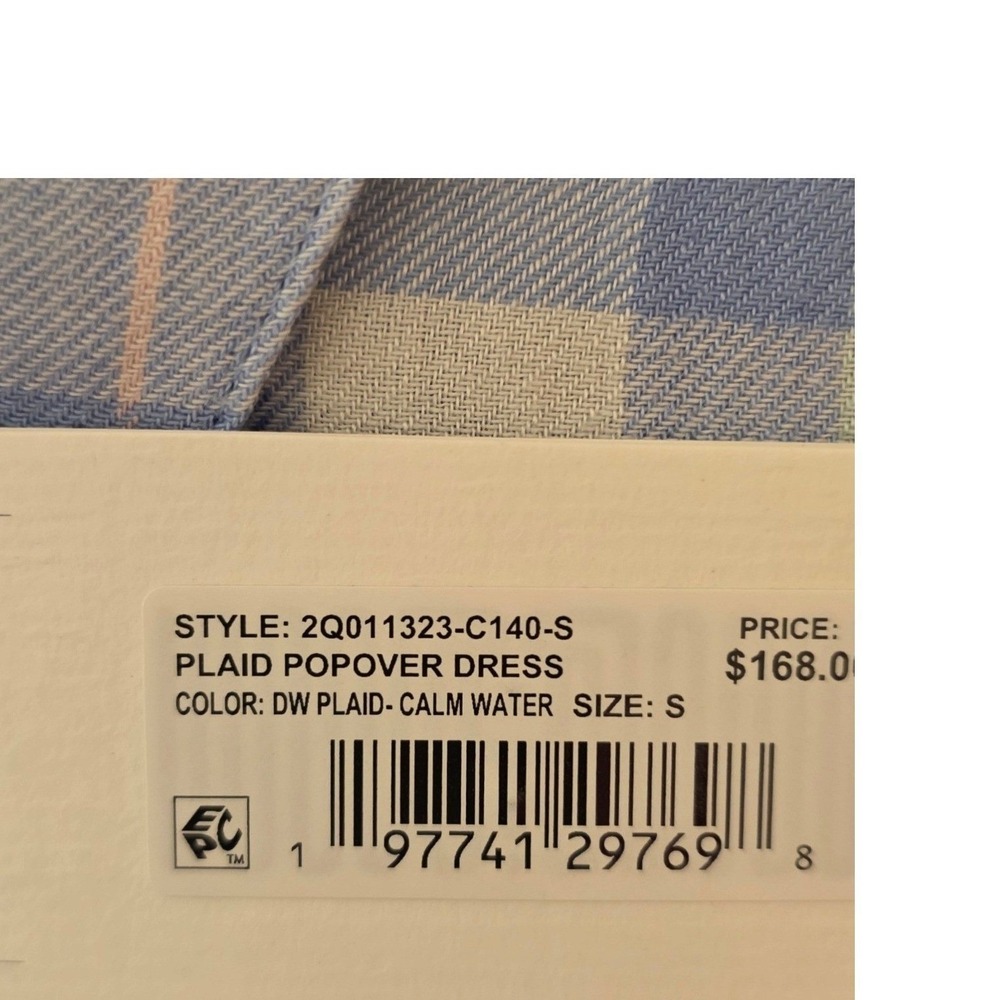 Vineyard Vines Plaid Popover Dress Womens S Blue Calm Water New [$168 2Q011323 - Picture 12 of 15